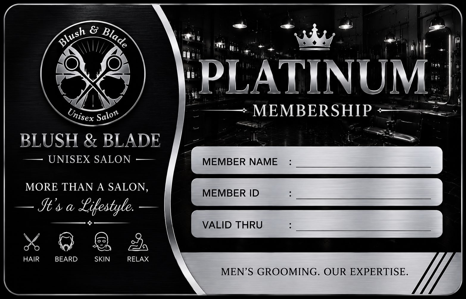 Luxury Platinum membership card artwork